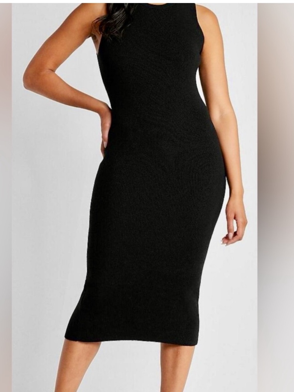 Express ribbed body contour dress